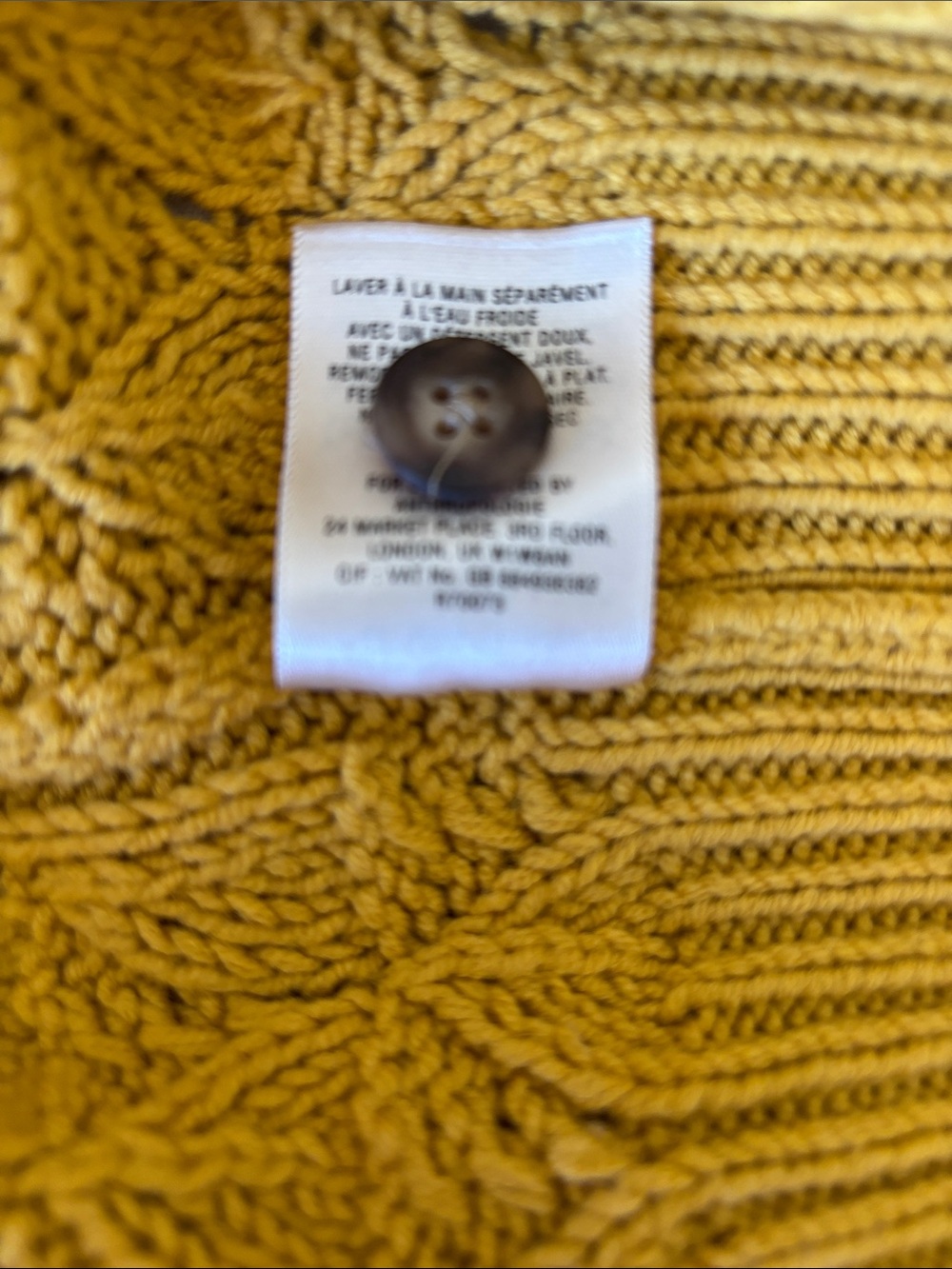 Sparrow x Anthropologie - Mustard Cable Knit Crew Sweater Size M. NWT - Picture 5 of 8